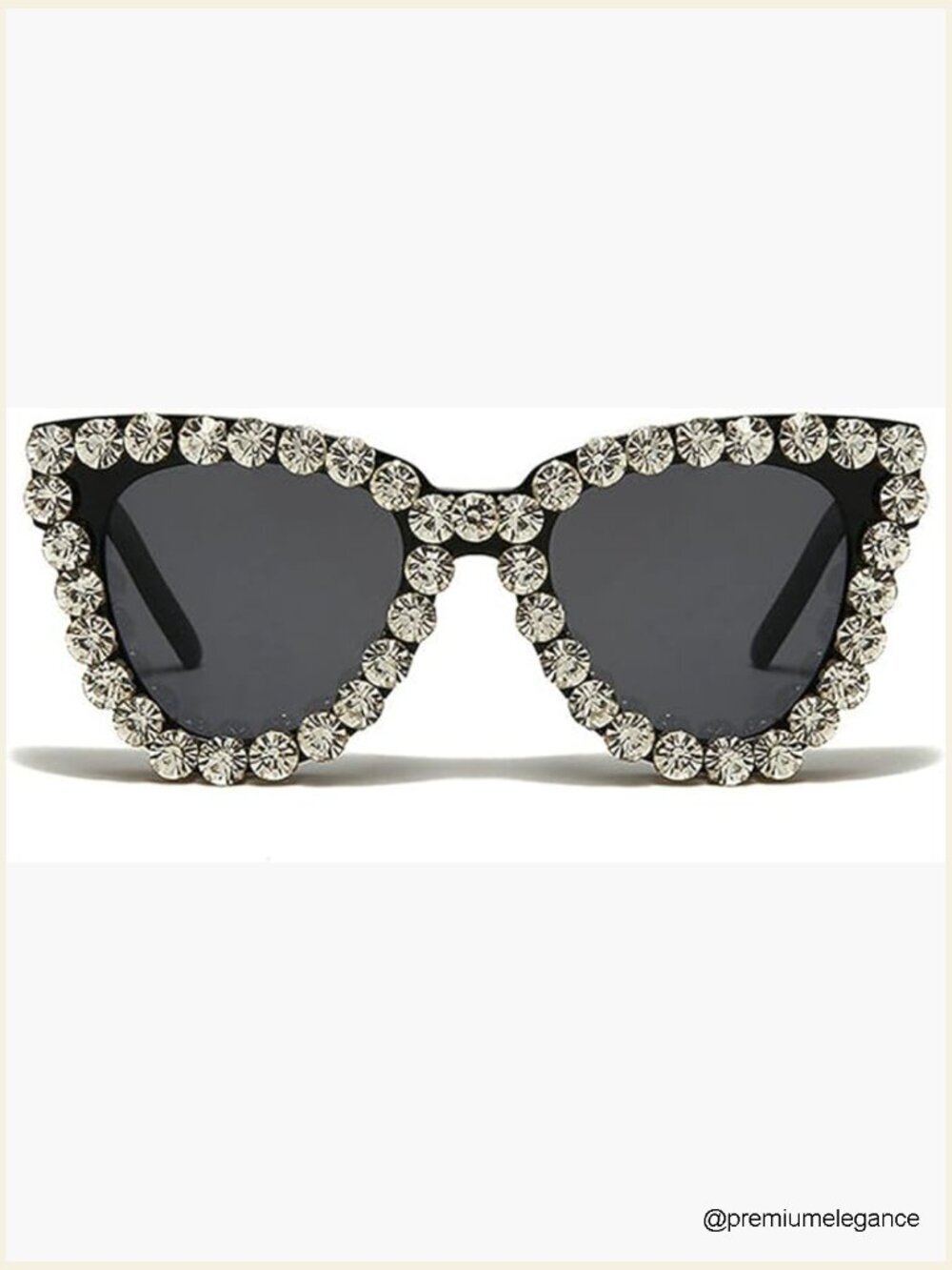 Rhinestone Cat Eye Oversized Square Sunglasses UV Protection